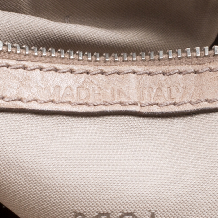 Pre Owned Tod's Beige Leather Gummy Top Handle Bag