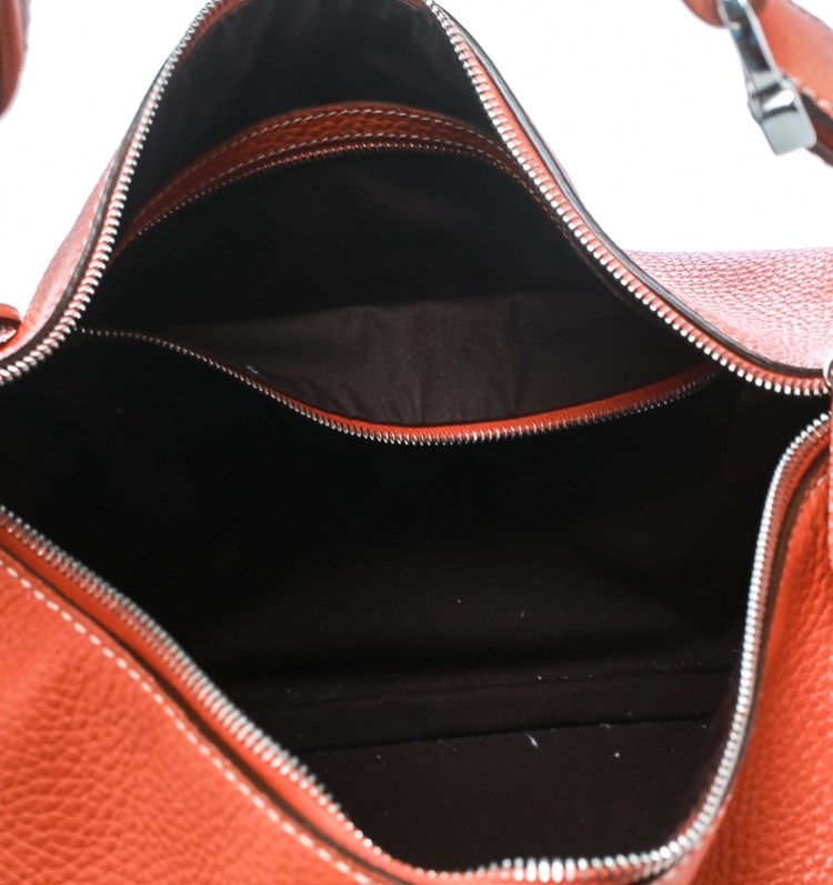 Pre Owned Tod's Orange Leather Charlotte Hobo