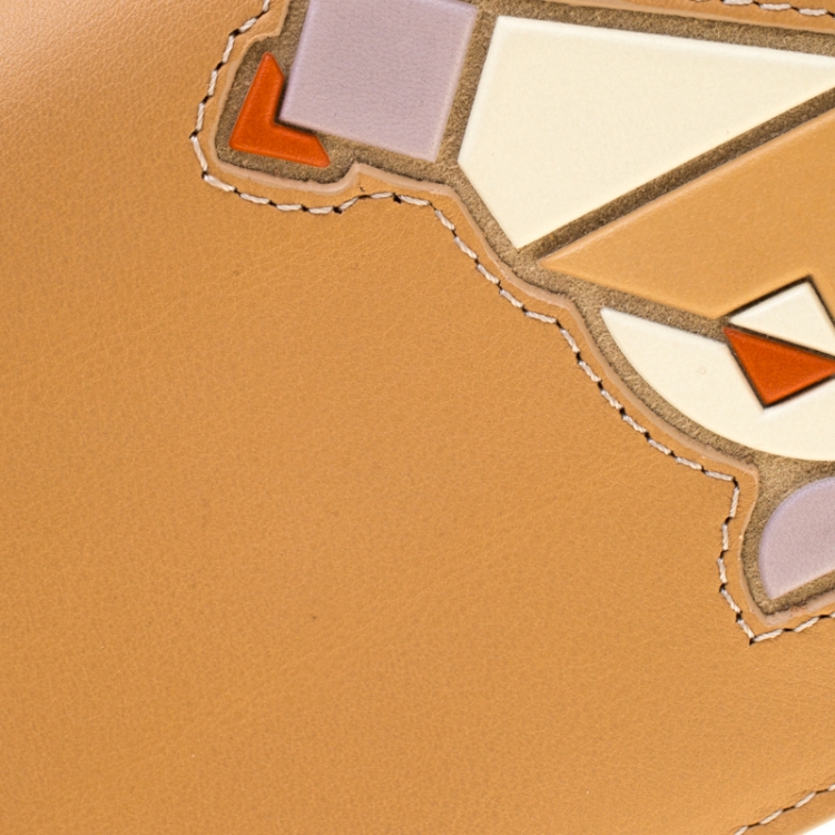Pre Owned Tod's Tan Leather Radar Detail Long Wallet