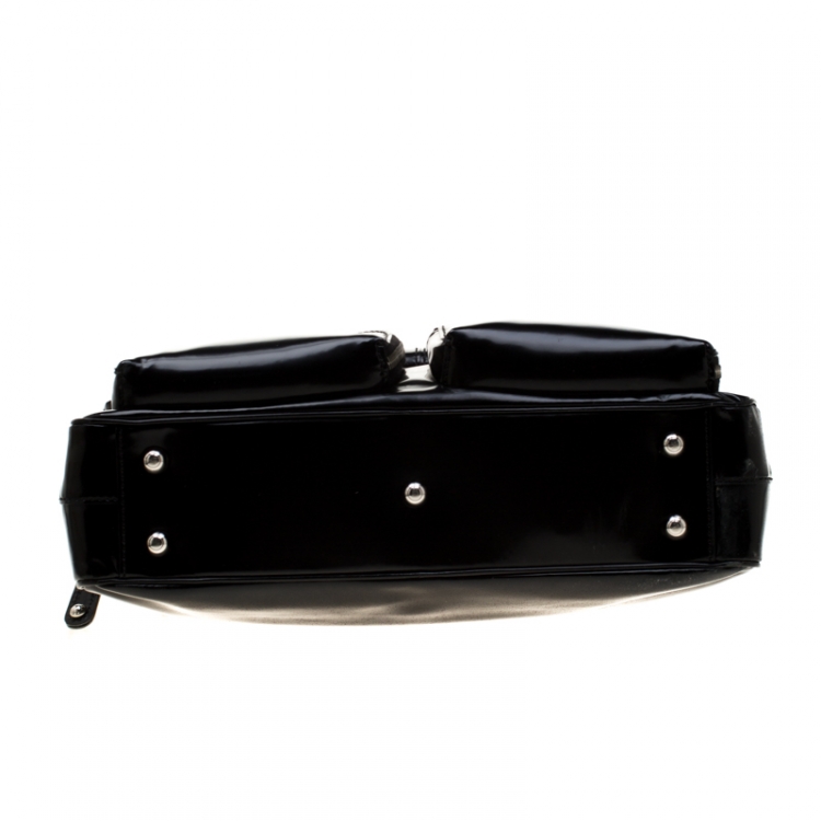 Pre Owned Tod's Black Patent Leather T Bag Media Satchel