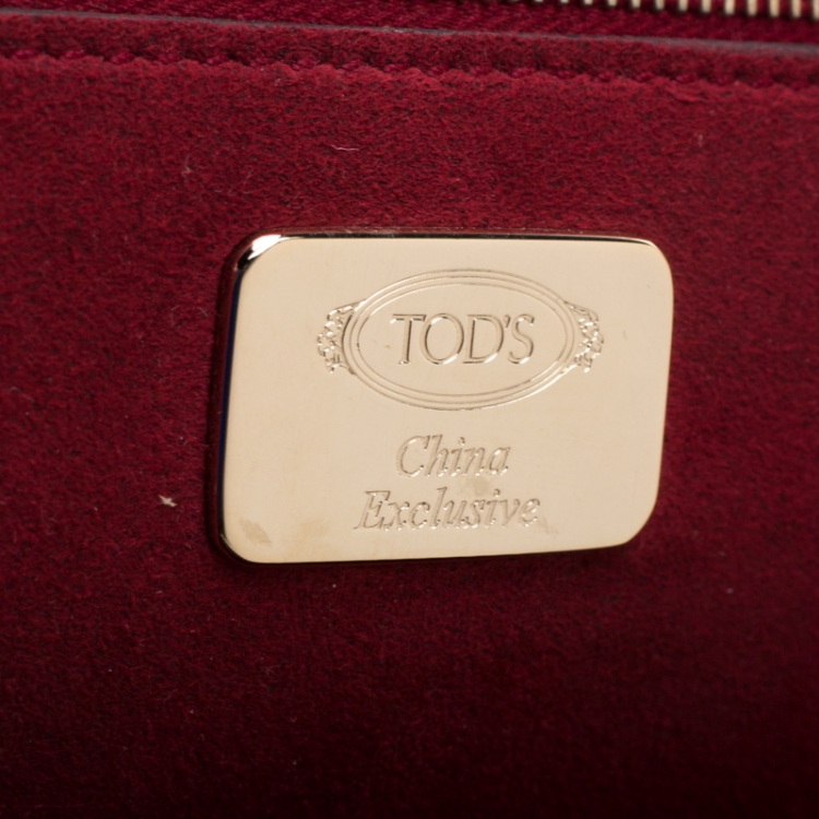 Pre Owned Tod's Blue/Red Leather Wave Satchel