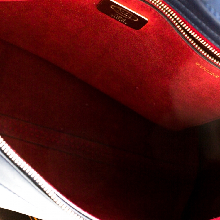 Pre Owned Tod's Blue/Red Leather Wave Satchel