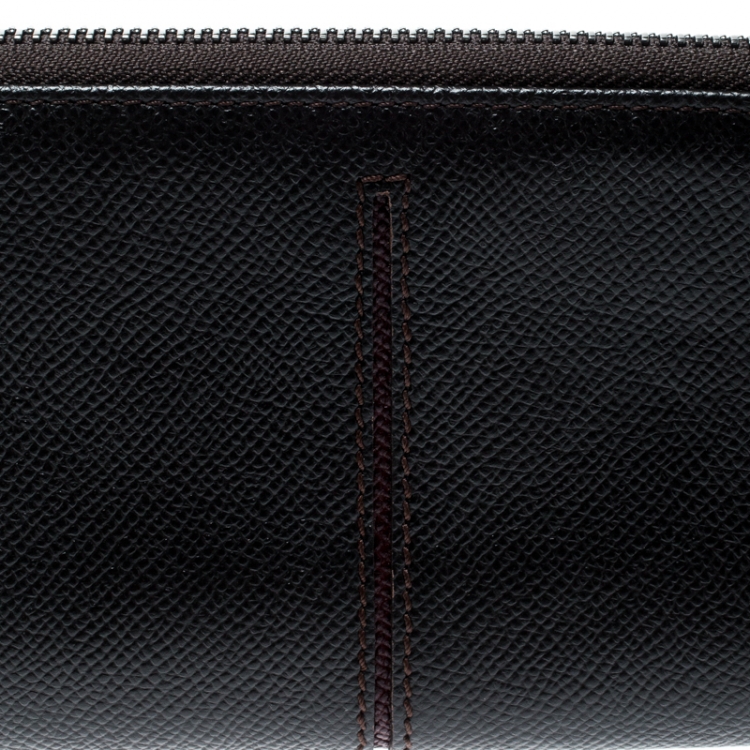 Pre Owned Tod's Black Leather Zip Around Wallet