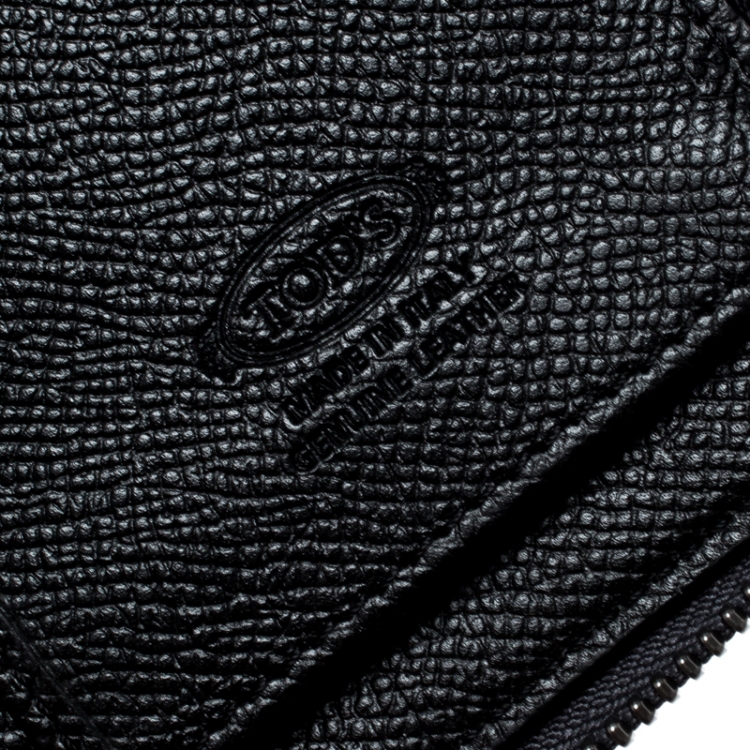 Pre Owned Tod's Grey Leather Zip Around Wallet