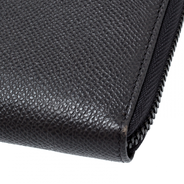 Pre Owned Tod's Grey Leather Zip Around Wallet