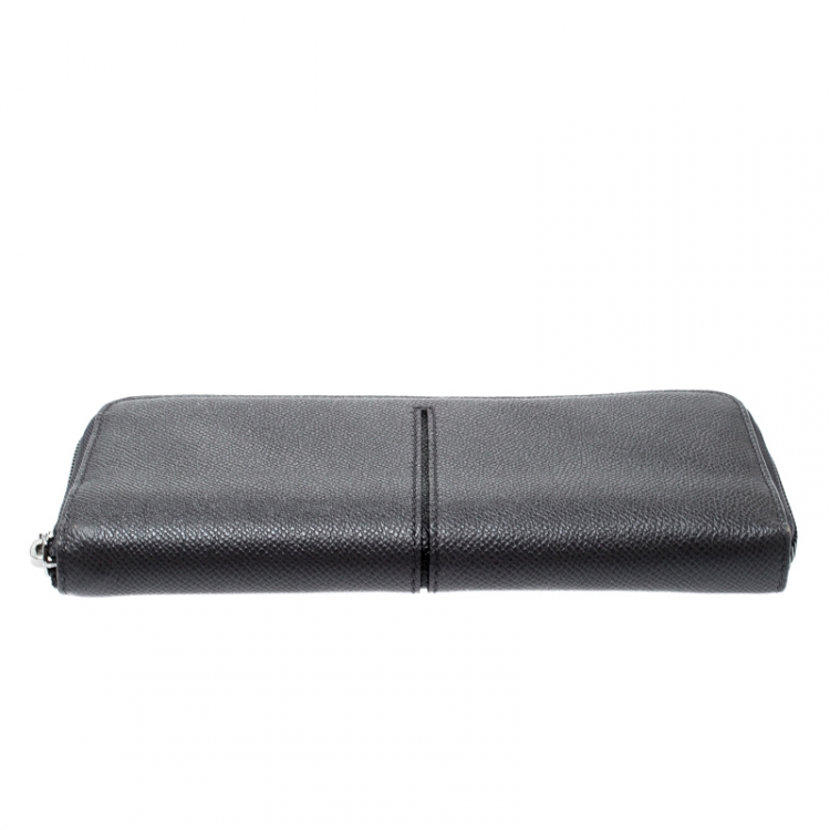 Pre Owned Tod's Grey Leather Zip Around Wallet