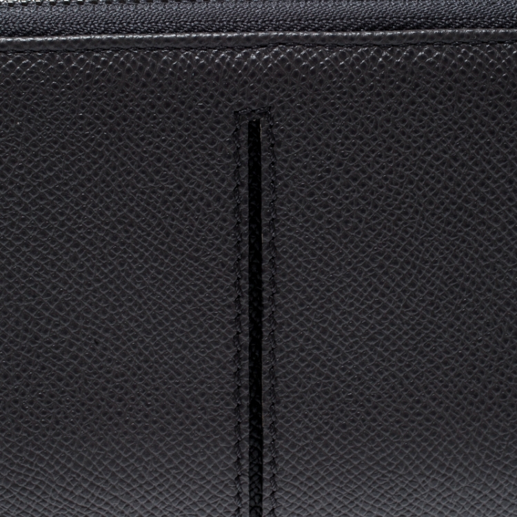 Pre Owned Tod's Grey Leather Zip Around Wallet