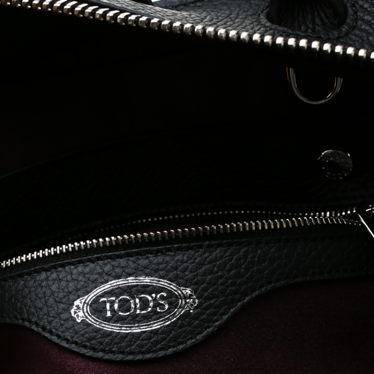 Pre Owned Tod's Black Leather Medium Sella Satchel