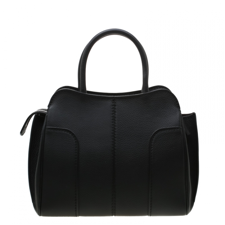 Pre Owned Tod's Black Leather Medium Sella Satchel