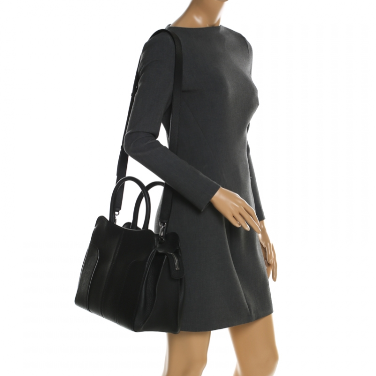 Pre Owned Tod's Black Leather Medium Sella Satchel