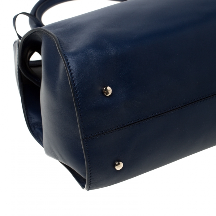 Pre Owned Tod's Blue Leather Cape Shopper Tote