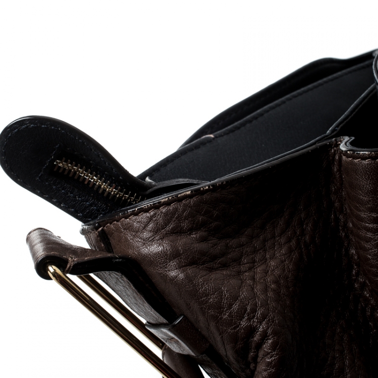 Pre Owned Tod's Brown Leather Flower Shoulder Bag 