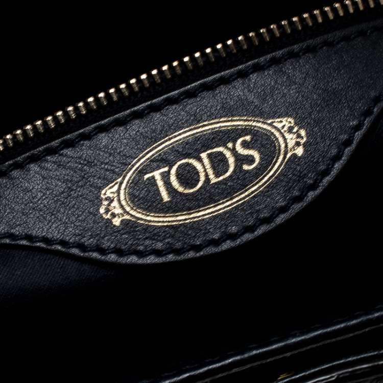 Pre Owned Tod's Brown Leather Flower Shoulder Bag 