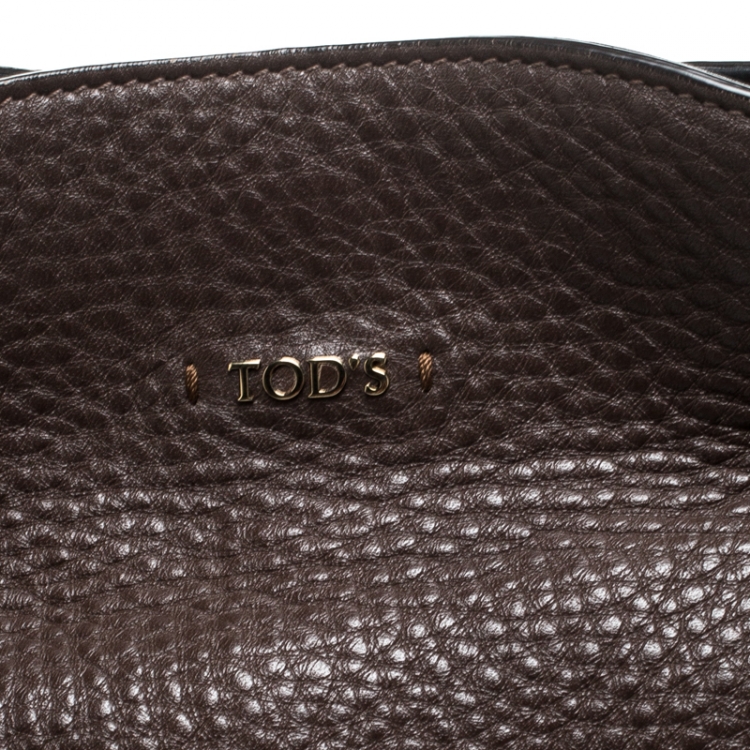 Pre Owned Tod's Brown Leather Flower Shoulder Bag 