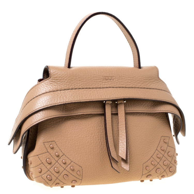 Pre Owned Tod’s Beige Leather Wave Top Handle Bag
