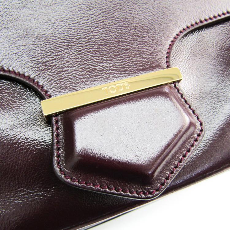 Pre Owned Tod's Burgundy Leather Small Military Bowler Bag
