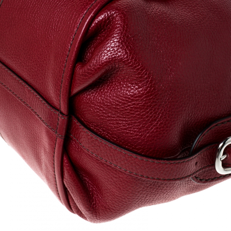 Pre Owned Tod's Red Pebbled Leather Hobo