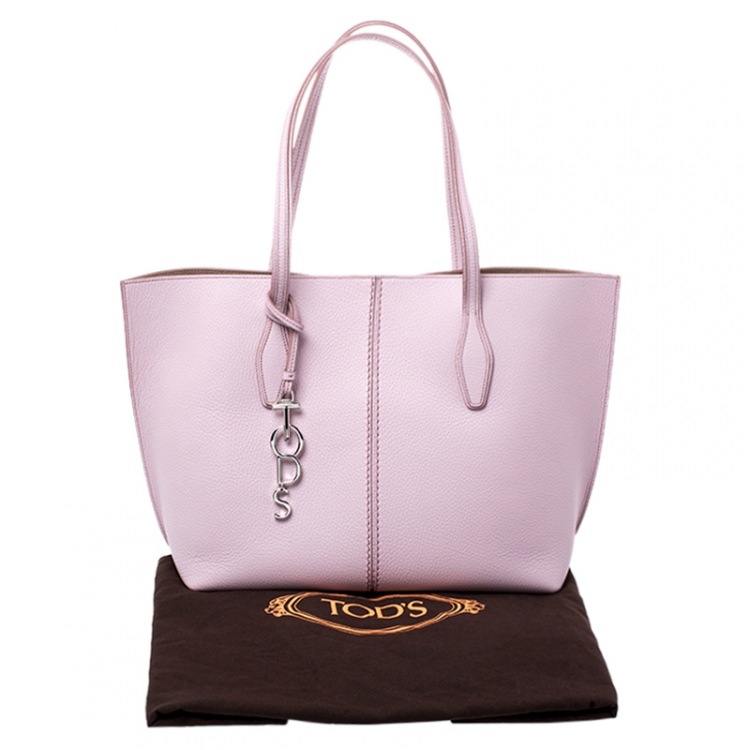 Pre Owned Tod's Pink Leather Small Joy Shopper Tote