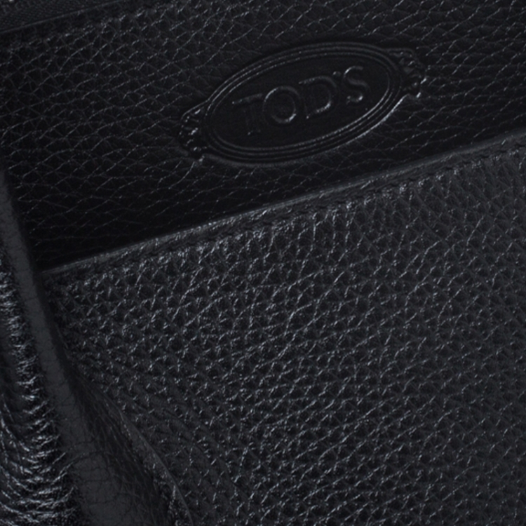 Pre Owned Tod's Black Leather Front Pocket Tote