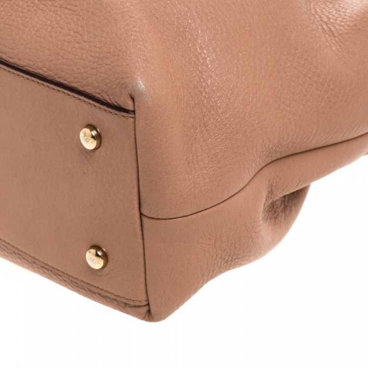 Pre Owned Tod's Beige Leather Flower Shoulder Bag