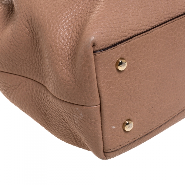 Pre Owned Tod's Beige Leather Flower Shoulder Bag