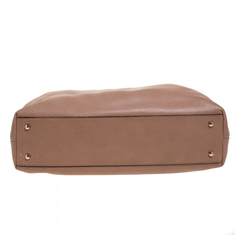 Pre Owned Tod's Beige Leather Flower Shoulder Bag