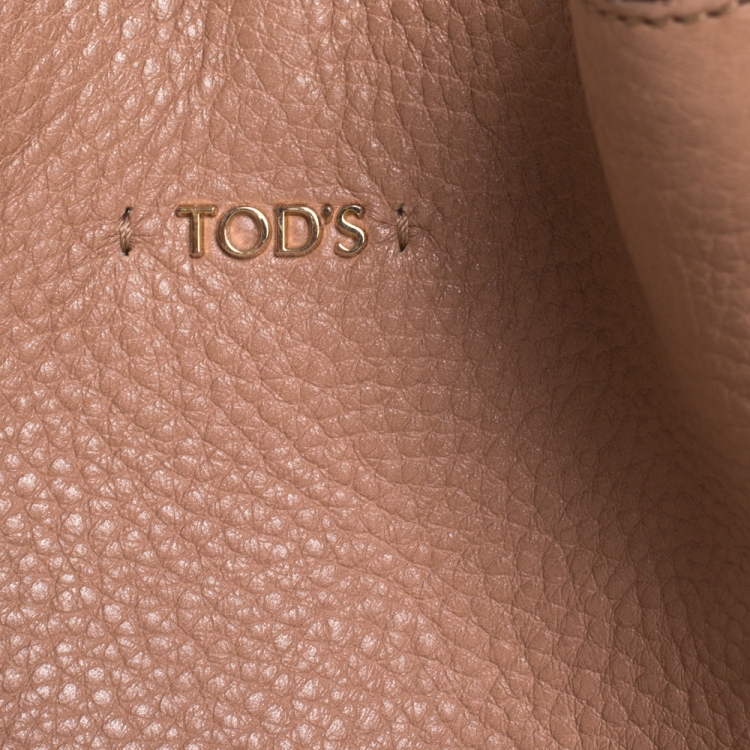 Pre Owned Tod's Beige Leather Flower Shoulder Bag