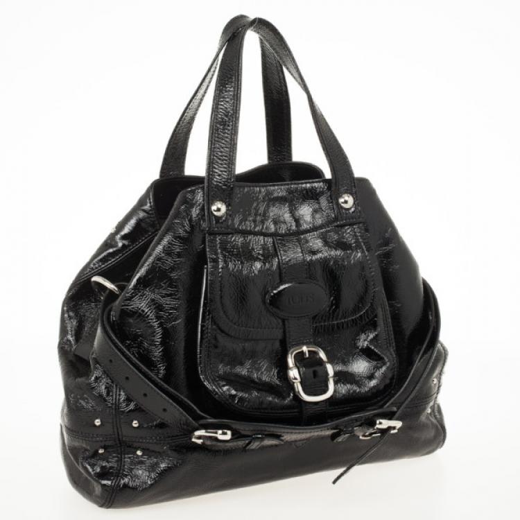 Pre Owned Tod's Black Patent Leather Bag