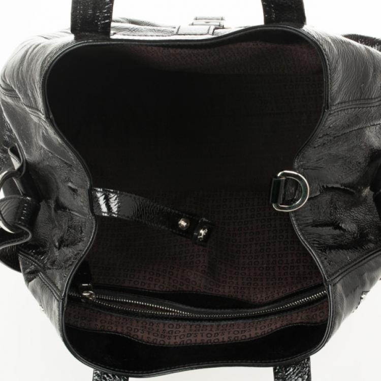 Pre Owned Tod's Black Patent Leather Bag