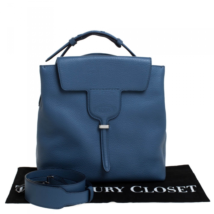 Pre Owned Tod's Blue Leather Small Joy Top Handle Bag
