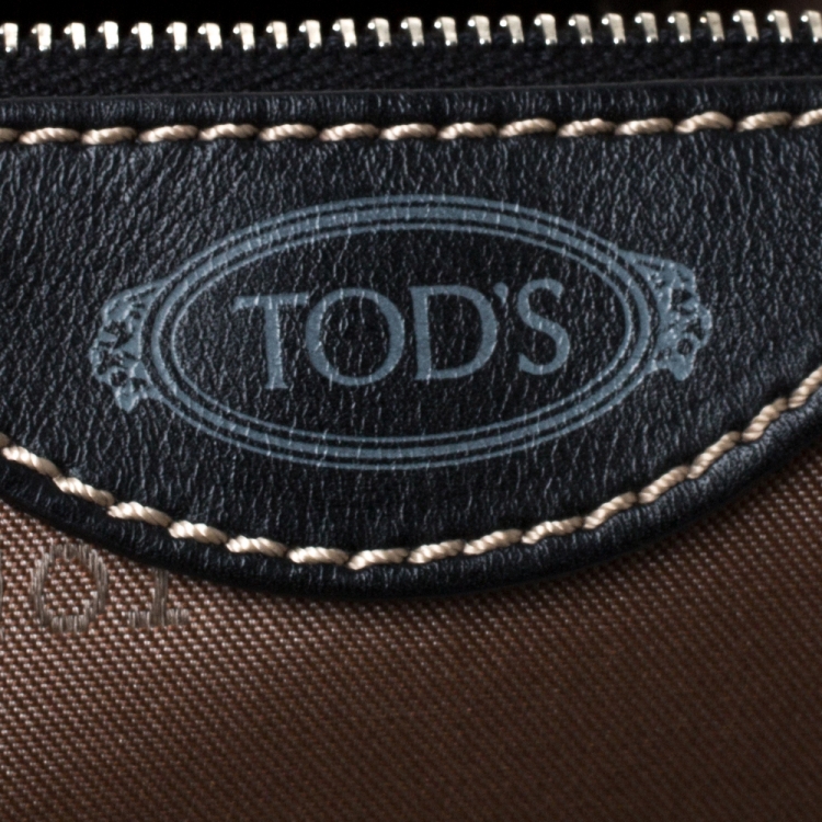 Pre Owned Tod's Black Leather Shopping Media Tote