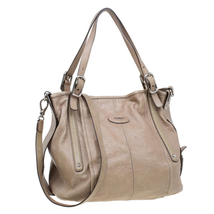 Pre Owned Tod's Beige Leather G-Line Easy Sacca Tote