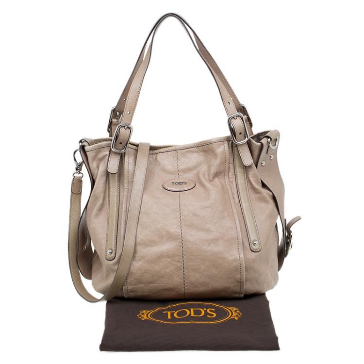 Pre Owned Tod's Beige Leather G-Line Easy Sacca Tote