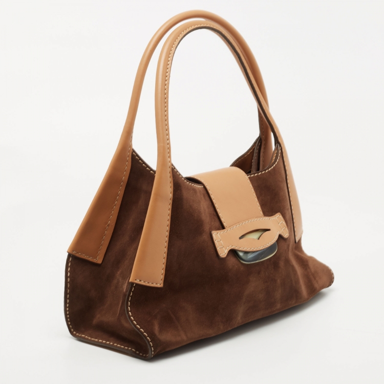 Pre Owned Tod's Brown Suede and Leather Satchel