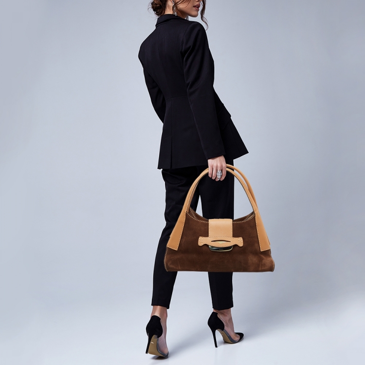 Pre Owned Tod's Brown Suede and Leather Satchel