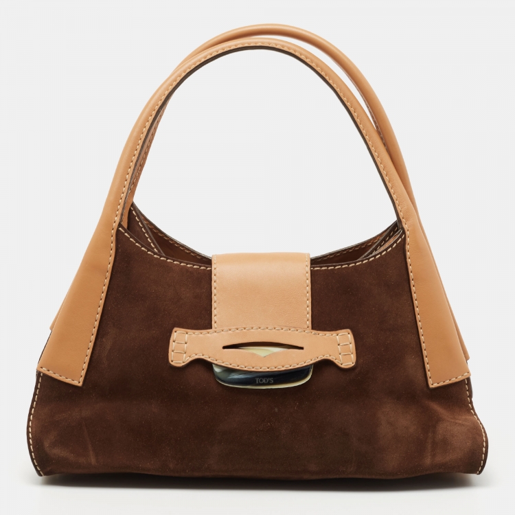 Pre Owned Tod's Brown Suede and Leather Satchel