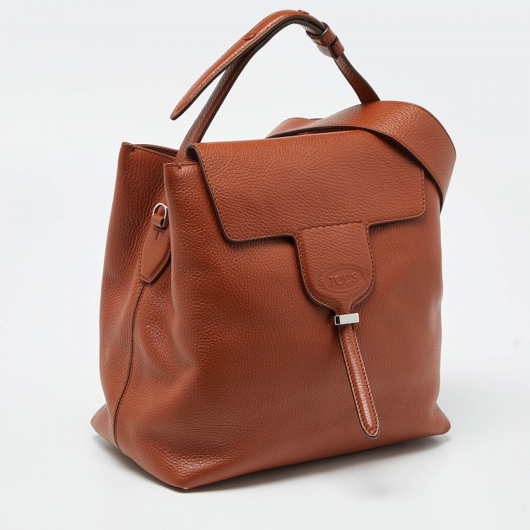 Pre Owned Tod's Tan Leather Top Handle Bag
