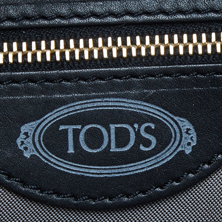 Pre Owned Tod's Black Leather D-Styling Bauletto Medio Satchel