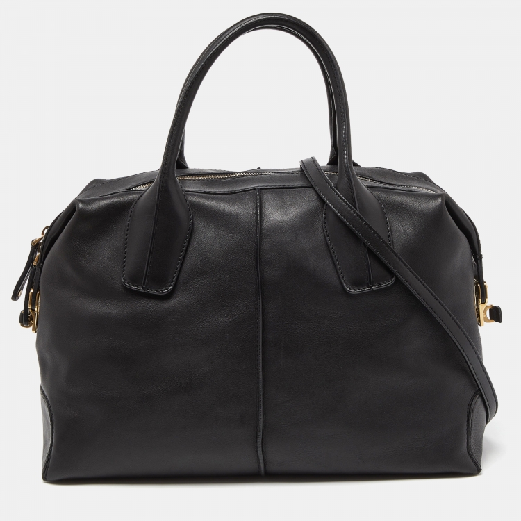 Tod's Black Leather D-Styling Bauletto Medio Satchel Tod's | TLC