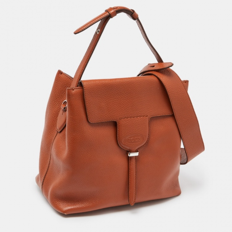 Pre Owned Tod's Brown Leather Joy Top Handle Bag