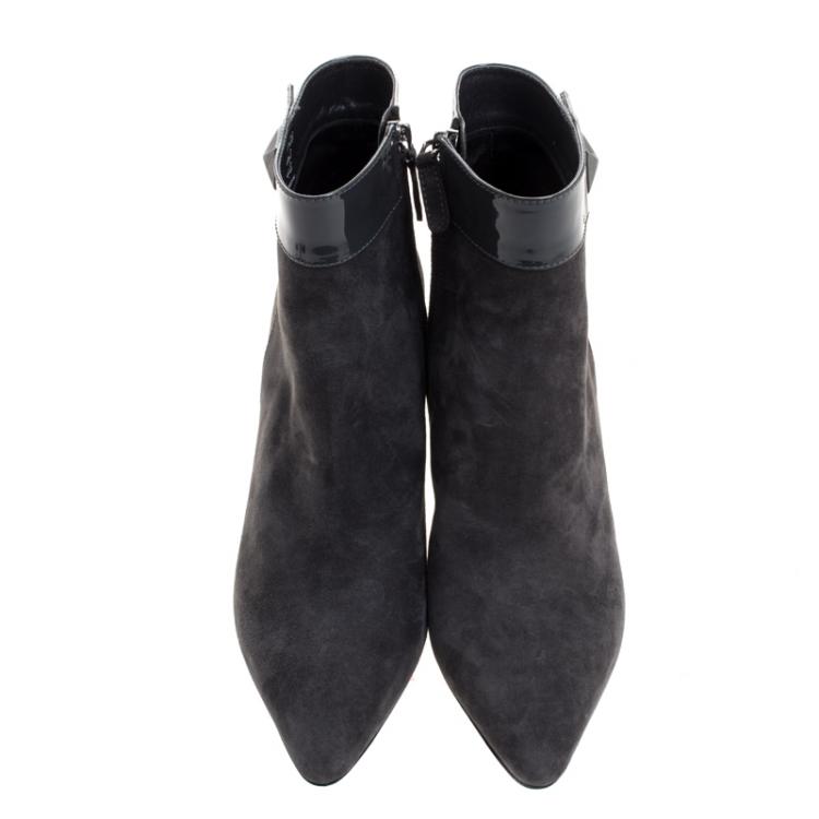 Pre Owned Tod's Grey Suede Ankle Boots Size 39
