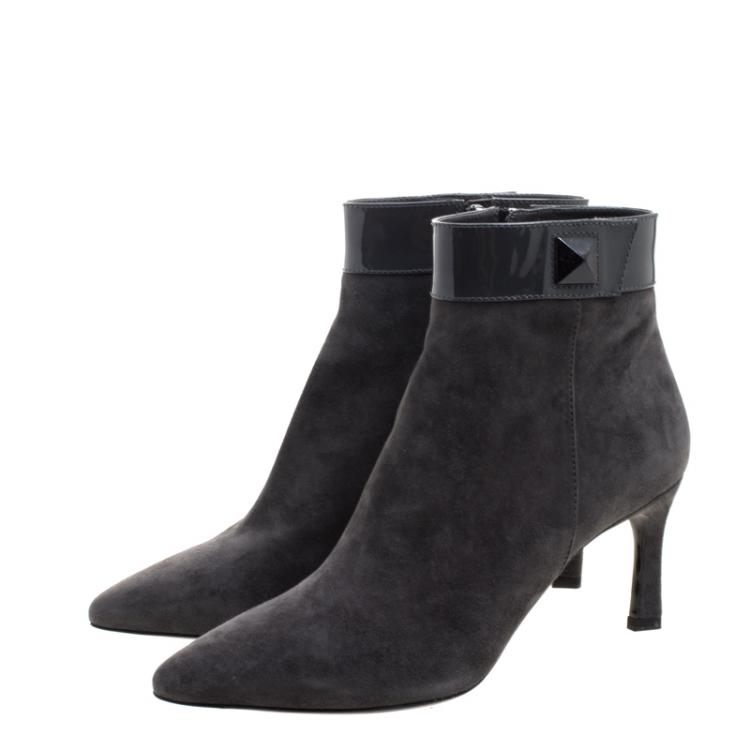 Pre Owned Tod's Grey Suede Ankle Boots Size 39