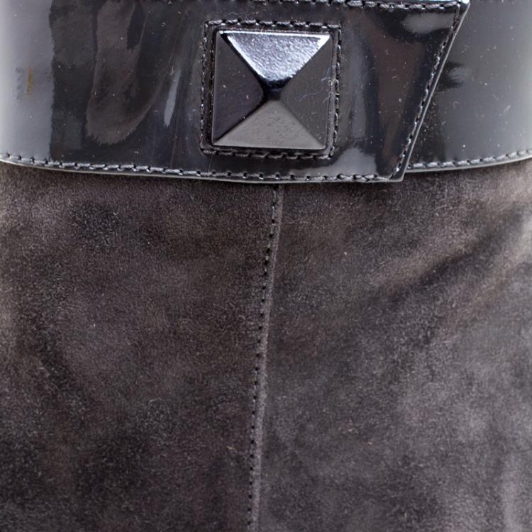 Pre Owned Tod's Grey Suede Ankle Boots Size 39