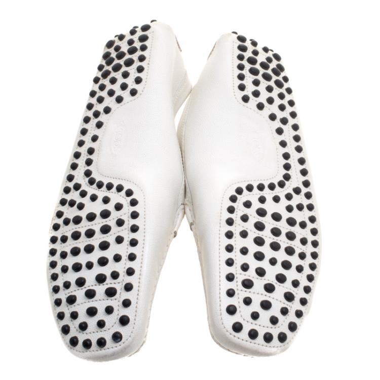 مملوكة مسبقًا Tod's White Leather Penny Loafers Size 39