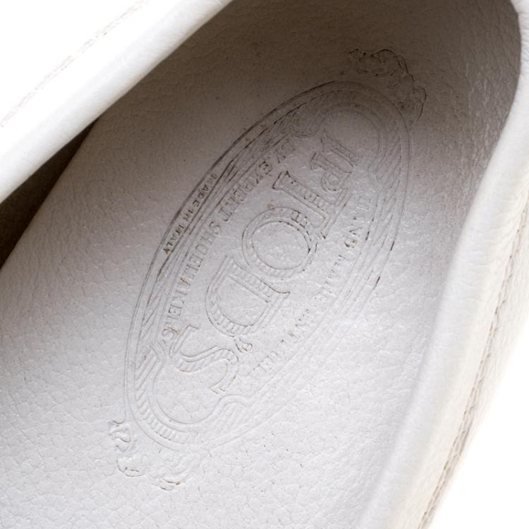 Pre Owned Tod's White Leather Penny Loafers Size 38