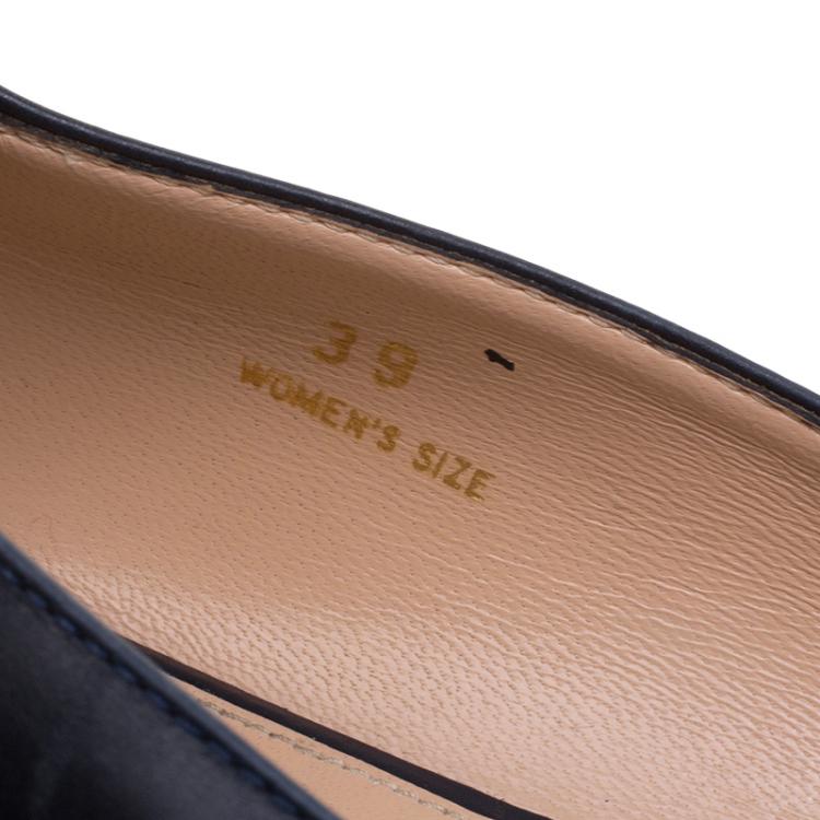 Pre Owned Tod's Two Tone Leather Cap Toe Ballet Flats Size 39