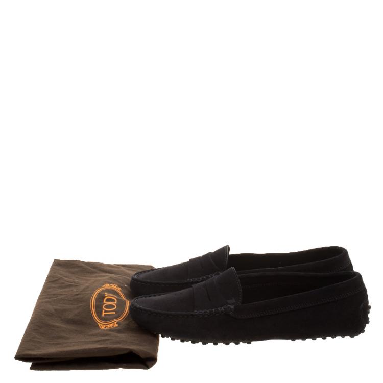 Pre Owned Tod's Black Suede Penny Loafers Size 37.5