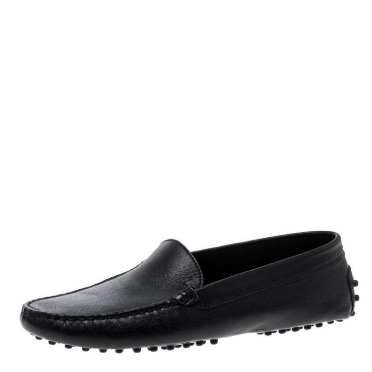 Pre Owned Tod's Black Leather Loafers Size 37