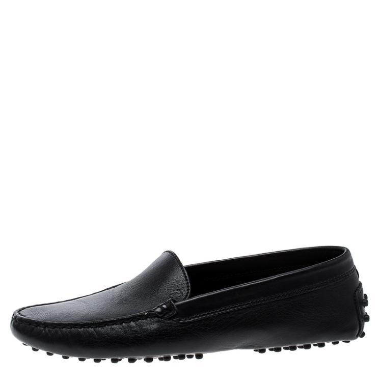 Pre Owned Tod's Black Leather Loafers Size 37