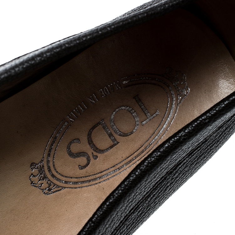 Pre Owned Tod's Black Leather Penny Loafers Size 37